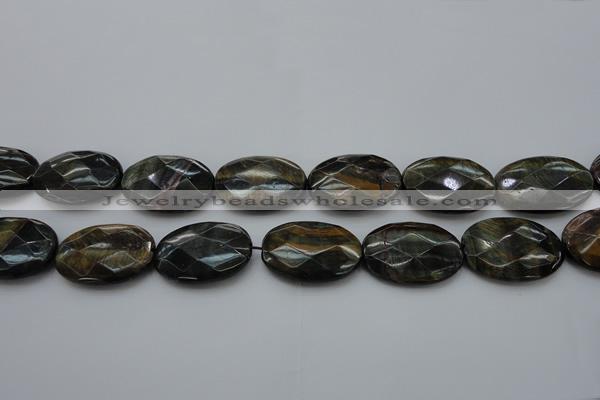 CTE1376 15.5 inches 30*40mm faceted oval yellow & blue tiger eye beads