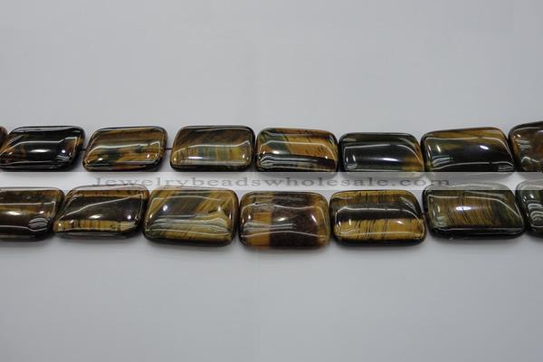 CTE1380 15.5 inches 15*20mm rectangle yellow & blue tiger eye beads