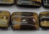 CTE1381 15.5 inches 18*25mm rectangle yellow & blue tiger eye beads