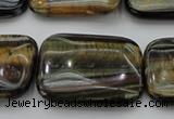 CTE1383 15.5 inches 25*35mm rectangle yellow & blue tiger eye beads