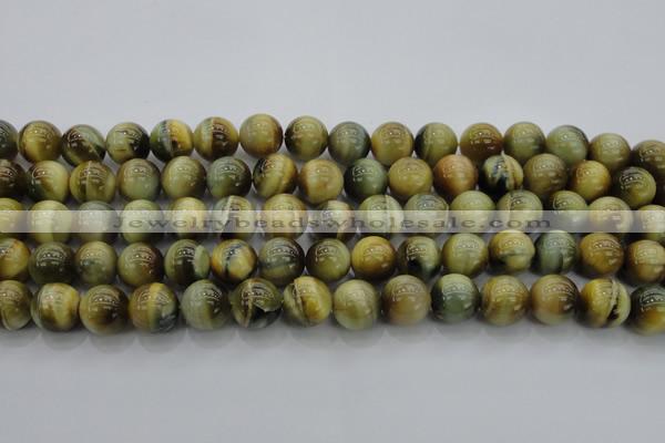 CTE1441 15.5 inches 6mm round golden & blue tiger eye beads