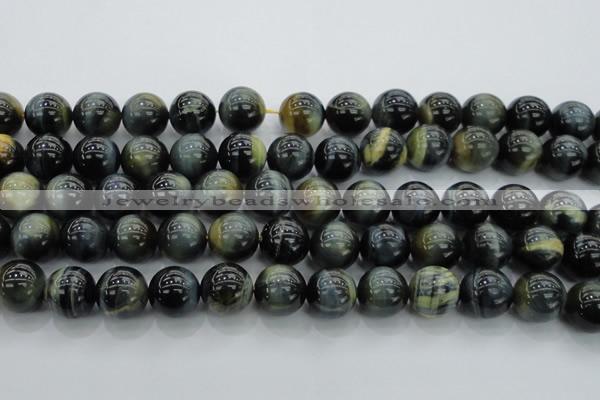 CTE1452 15.5 inches 8mm round golden & blue tiger eye beads