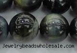 CTE1457 15.5 inches 18mm round golden & blue tiger eye beads