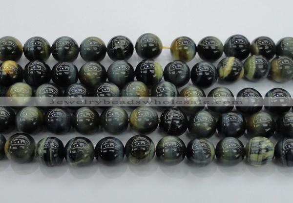 CTE1457 15.5 inches 18mm round golden & blue tiger eye beads