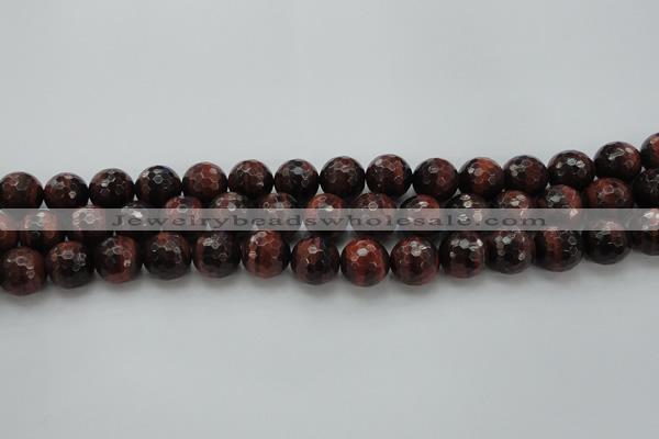 CTE1464 15.5 inches 12mm faceted round red tiger eye beads