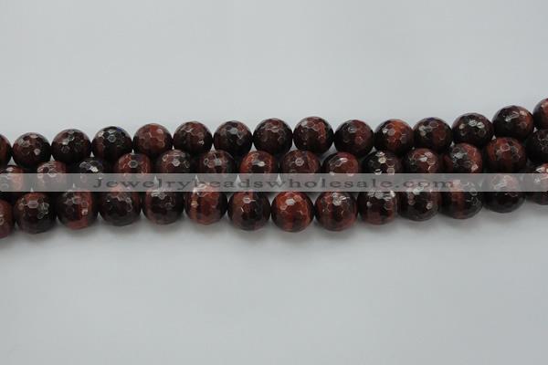 CTE1465 15.5 inches 14mm faceted round red tiger eye beads