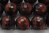 CTE1466 15.5 inches 16mm faceted round red tiger eye beads