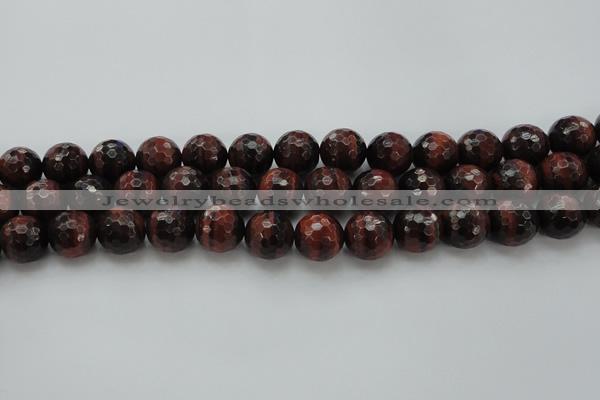 CTE1466 15.5 inches 16mm faceted round red tiger eye beads