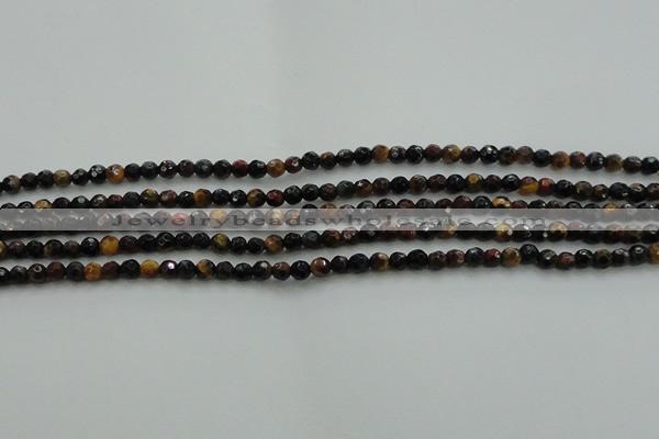 CTE1470 15.5 inches 4mm faceted round mixed tiger eye beads