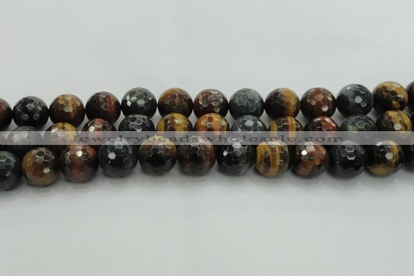 CTE1478 15.5 inches 20mm faceted round mixed tiger eye beads