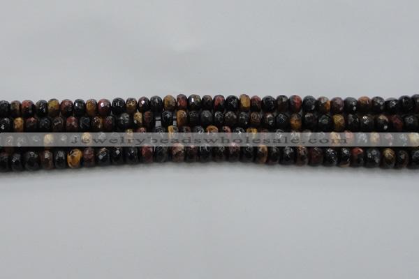 CTE1481 15.5 inches 5*8mm faceted rondelle mixed tiger eye beads