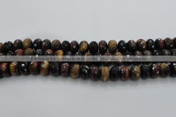 CTE1485 15.5 inches 10*16mm faceted rondelle mixed tiger eye beads