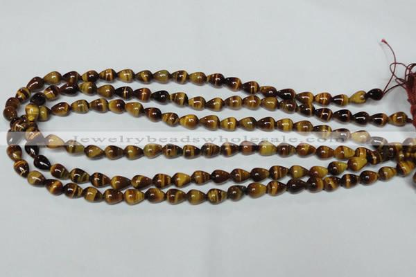 CTE151 15.5 inches 6*9mm teardrop yellow tiger eye gemstone beads