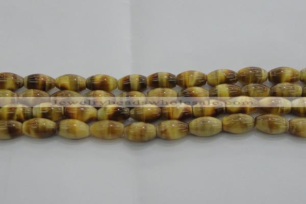 CTE1517 15.5 inches 10*14mm rice golden tiger eye beads wholesale