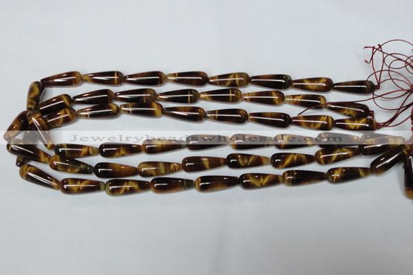 CTE153 15.5 inches 8*22mm teardrop yellow tiger eye gemstone beads