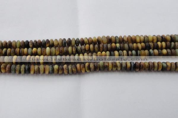 CTE1545 15.5 inches 4*6mm rondelle golden & blue tiger eye beads