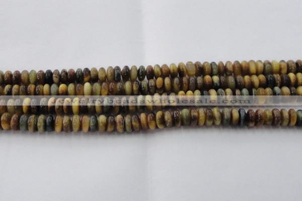 CTE1546 15.5 inches 4*8mm rondelle golden & blue tiger eye beads