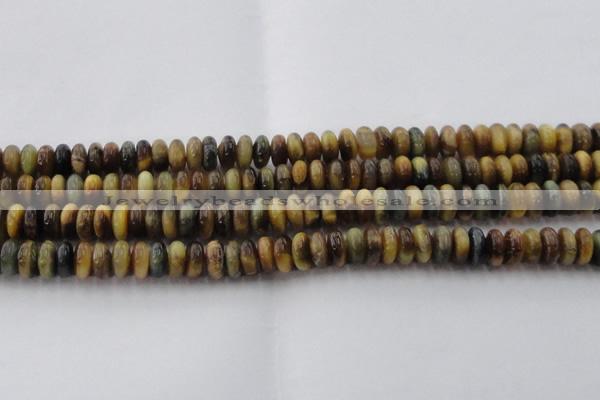 CTE1547 15.5 inches 6*10mm rondelle golden & blue tiger eye beads