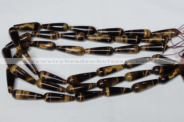 CTE155 15.5 inches 10*30mm teardrop yellow tiger eye gemstone beads