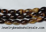 CTE157 15.5 inches 6*8mm rice yellow tiger eye gemstone beads