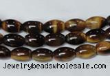 CTE158 15.5 inches 8*12mm rice yellow tiger eye gemstone beads