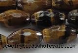 CTE1582 15.5 inches 12*16mm faceted rice yellow tiger eye beads