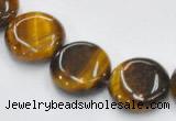 CTE16 15.5 inches 15mm coin yellow tiger eye beads Wholesale