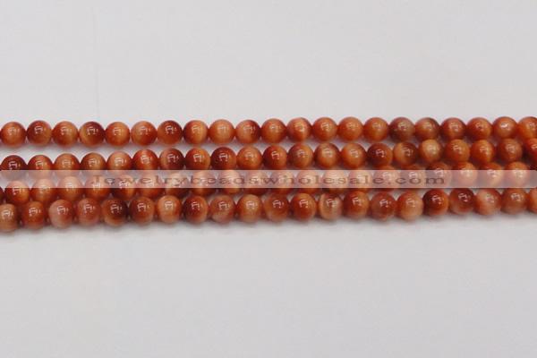 CTE1661 15.5 inches 6mm round sun orange tiger eye beads