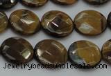 CTE1725 15.5 inches 12mm faceted coin yellow tiger eye beads