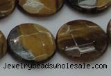 CTE1729 15.5 inches 20mm faceted coin yellow tiger eye beads