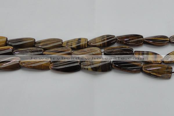 CTE1744 15.5 inches 15*30mm twisted rectangle yellow tiger eye beads