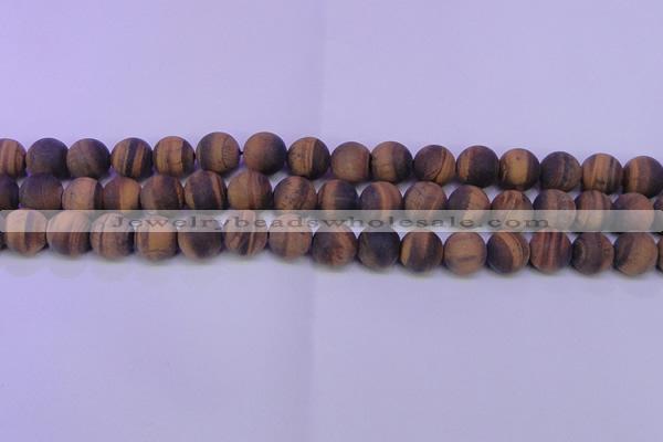 CTE1771 15.5 inches 6mm round matte yellow tiger eye beads