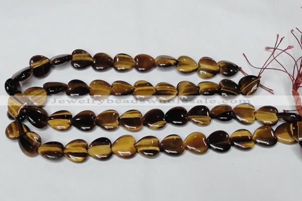 CTE181 15.5 inches 14*14mm heart yellow tiger eye gemstone beads