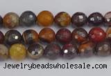 CTE1818 15.5 inches 4mm faceted round red iron tiger beads