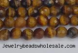 CTE1826 15.5 inches 4mm faceted round yellow tiger eye beads