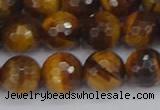 CTE1829 15.5 inches 10mm faceted round yellow tiger eye beads