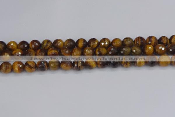 CTE1829 15.5 inches 10mm faceted round yellow tiger eye beads