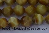 CTE1902 15.5 inches 8mm faceted nuggets golden tiger eye beads