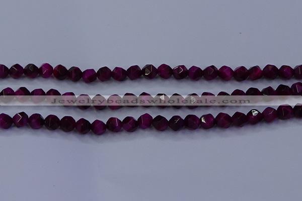 CTE1906 15.5 inches 6mm faceted nuggets red tiger eye beads