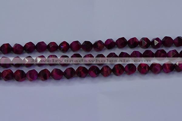 CTE1907 15.5 inches 8mm faceted nuggets red tiger eye beads