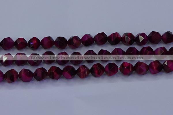 CTE1909 15.5 inches 12mm faceted nuggets red tiger eye beads