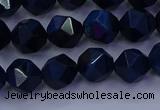 CTE1912 15.5 inches 8mm faceted nuggets blue tiger eye beads