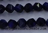 CTE1916 15.5 inches 6mm faceted nuggets blue tiger eye beads