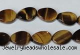 CTE192 15.5 inches 10*14mm twisted oval yellow tiger eye gemstone beads