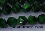 CTE1922 15.5 inches 8mm faceted nuggets green tiger eye beads