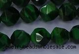 CTE1923 15.5 inches 10mm faceted nuggets green tiger eye beads