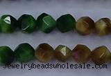 CTE1926 15.5 inches 6mm faceted nuggets colorful tiger eye beads