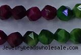 CTE1927 15.5 inches 8mm faceted nuggets colorful tiger eye beads