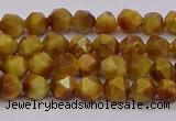 CTE1931 15.5 inches 6mm faceted nuggets golden tiger eye beads