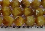 CTE1934 15.5 inches 12mm faceted nuggets golden tiger eye beads